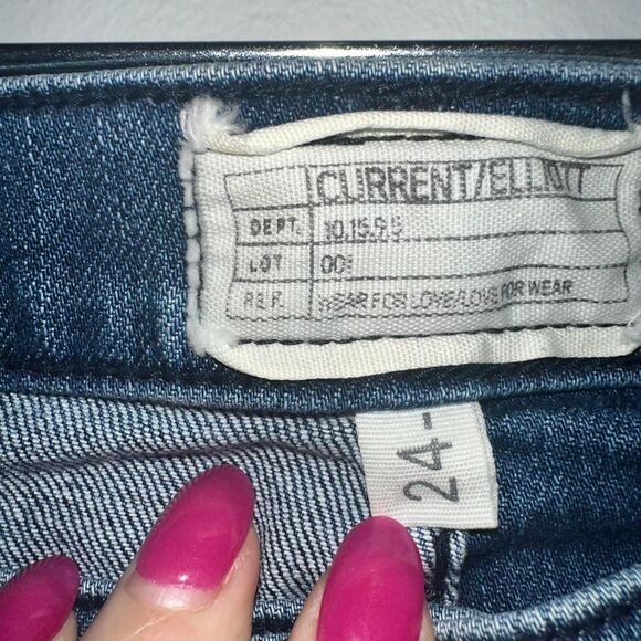Current-elliott Women's Blue and Navy Jeans - Picture 2 of 4